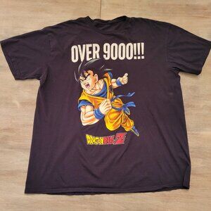 Dragon Ball Z Goku It's Over 9000 Adult T-Shirt Size XL Black